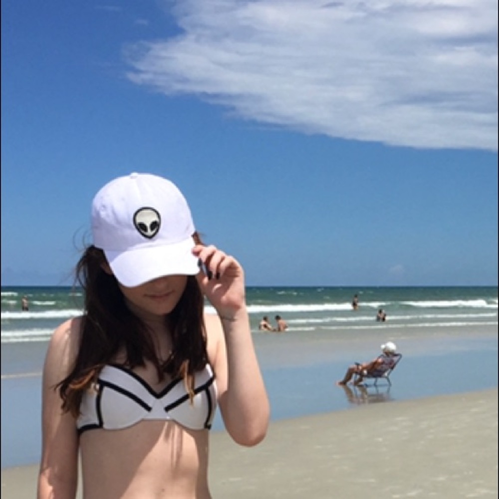 Brandy Melville White alien hat!